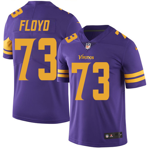 Men's Elite Sharrif Floyd Nike Jersey Purple - #73 Rush NFL Minnesota Vikings